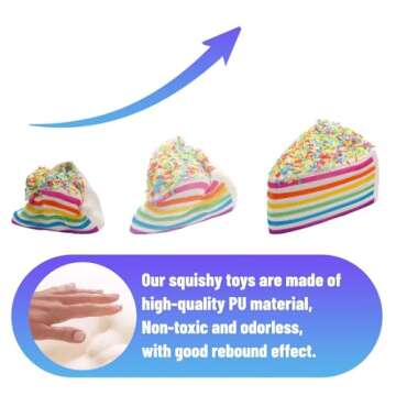 Anboor 5.8 Inches Squishies Cake Rainbow Jumbo Slow Rising Kawaii Scented Cheese Squishies Valentine...
