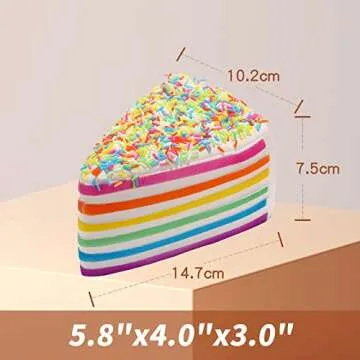 Anboor 5.8 Inches Squishies Cake Rainbow Jumbo Slow Rising Kawaii Scented Cheese Squishies Valentines Day Stress Relief Kid's Toys