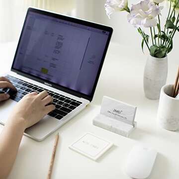 Stylish JIMEI Carrara Marble Business Card Holder