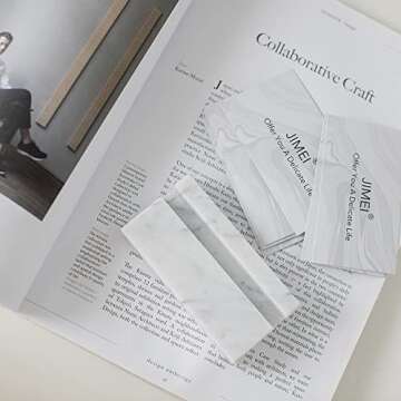 Stylish JIMEI Carrara Marble Business Card Holder