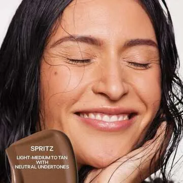 Saie Dew Bronze - Soft-Focus Liquid Bronzer + Liquid Contour - Enriched with Plant-Derived Glycerin ...