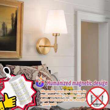 Battery Operated Wall Sconces Set Of Two, Wireless Battery Wall Light With 10000mAh RGB Rechargeable...