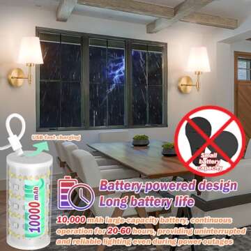 Battery Operated Wall Sconces Set of Two with Remote Control