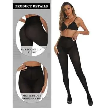 Buauty 2 Pairs 80D Tights for Women,Women's Sheer Black Tights,Soft Opaque Pantyhose and Stockings for Comfort and Elegance
