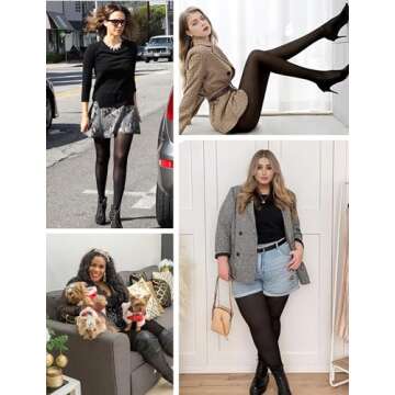 Buauty 2 Pairs 80D Tights for Women,Women's Sheer Black Tights,Soft Opaque Pantyhose and Stockings for Comfort and Elegance