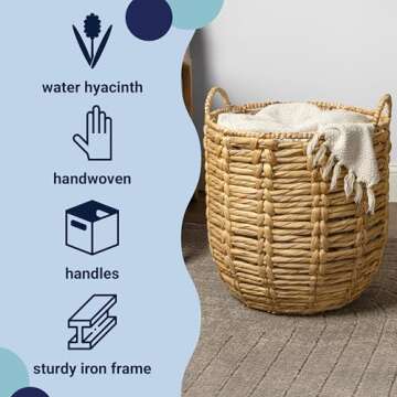 Stylish Hand-Woven Basket for Home Storage and Decoration
