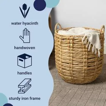 Stylish Hand-Woven Basket for Home Storage and Decoration