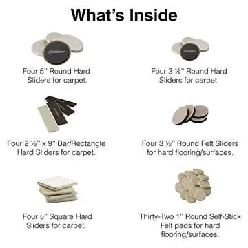 Super Sliders Assorted Reusable Furniture Sliders for Effortless Moving