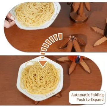 Tree-Shaped Wooden Trivet Set - Foldable & Functional