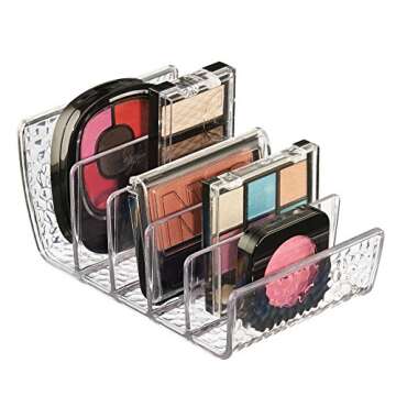 iDesign Rain Vertical Textured Plastic Palette Organizer for Storage of Cosmetics, Makeup, and Accessories on Vanity, Countertop, or Cabinet, 9.25" x 3.86" x 3.20"