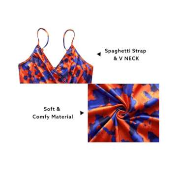 Newshows Women's Summer Dress V Neck Spaghetti Strap