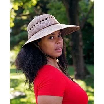 Tula Laurel Lattice Medium Tan Sun Hat for Women - Eco-Friendly & Stylish