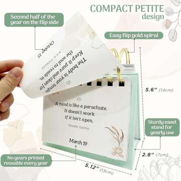 MESMOS Inspirational Gifts for Women, Perpetual Calendar with 366 Daily Affirmations, Mindfulness Self Care Gifts, Cute Office Desk Accessories, Office Decorations, Desk Decor for Women