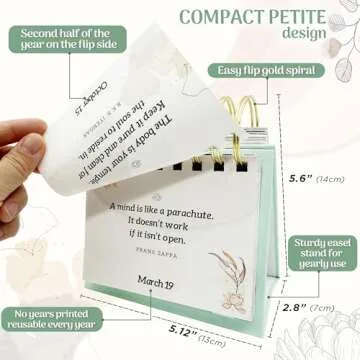 MESMOS Inspirational Gifts for Women, Perpetual Calendar with 366 Daily Affirmations, Mindfulness Self Care Gifts, Cute Office Desk Accessories, Office Decorations, Desk Decor for Women