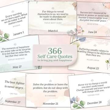 MESMOS Inspirational Gifts for Women, Perpetual Calendar with 366 Daily Affirmations, Mindfulness Self Care Gifts, Cute Office Desk Accessories, Office Decorations, Desk Decor for Women