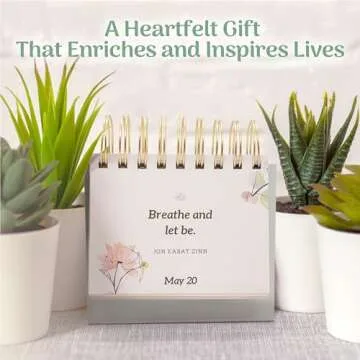 MESMOS Inspirational Gifts for Women, Perpetual Calendar with 366 Daily Affirmations, Mindfulness Self Care Gifts, Cute Office Desk Accessories, Office Decorations, Desk Decor for Women