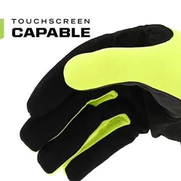 Mechanix Wear: Hi-Viz FastFit Work Gloves with Secure Fit Elastic Cuff, Reflective and High Visibility, Touchscreen Capable, Safety Gloves for Men, Multi-Purpose Use (Fluorescent Yellow, X-Large)