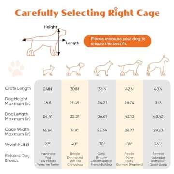 Sweetcrispy Medium Dog Crate with Divider Panel, 30 Inch Double Door Folding Metal Wire Dog Cage with Plastic Leak-Proof Pan Tray, Pet Kennel for Indoor, Outdoor, Travel