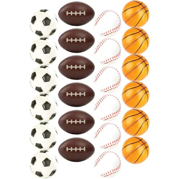 Set of 24 Sports Stress Balls for Kids' Fun and Relief