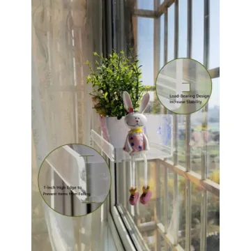Durable 12-Inch Suction Cup Window Shelves for Plants