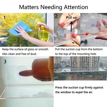 Durable 12-Inch Suction Cup Window Shelves for Plants