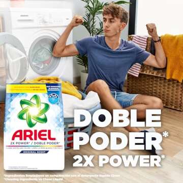Powerful Ariel Powder Laundry Detergent, 132 Loads, Original Scent