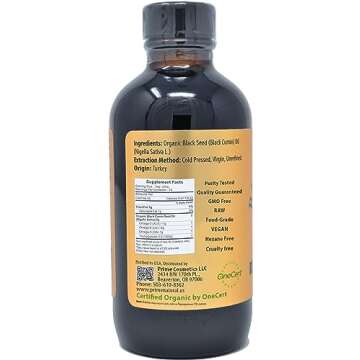 Organic Black Seed Oil 4oz - Cold Pressed Unrefined High Thymoquinone 1.7% USDA Certified - Turkish ...