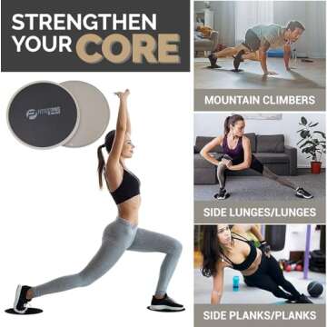 Limm Core Sliders Fitness - Exercise Sliders for Working Out, Stability, Ab, Legs & Full Body (Set o...
