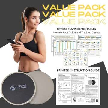 Limm Core Sliders Fitness - Exercise Sliders for Working Out, Stability, Ab, Legs & Full Body (Set of 2) - Bonus Carry Bag & Workout Ebook - Black Gym Gliding Disc Pads for Hardwood, Carpet & More