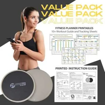 Limm Core Sliders Fitness - Exercise Sliders for Working Out, Stability, Ab, Legs & Full Body (Set of 2) - Bonus Carry Bag & Workout Ebook - Black Gym Gliding Disc Pads for Hardwood, Carpet & More