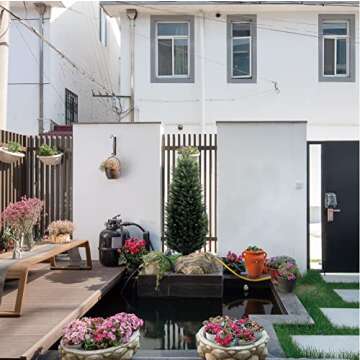 Artificial Topiary Tree 2-Set - Beautiful Realistic Faux Cedar Pines, 4 Feet Tall, UV Protection for Longer Life, 6" Wide Heavy Duty Pots for Outdoor & Indoor Decor