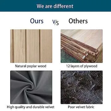 Queen Bed Frame with Upholstered Platform, Bed Frame Queen Size with Rhombus Buttons Tufted, Upholstered Bed with Rivet Wingback Headboard, Strong Support Bunkie Slats, Noise-Free, Easy Assembly