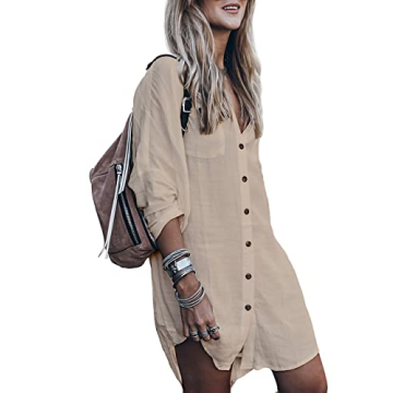 Women’s Silky Midi Dress Beach Cover Ups for Summer