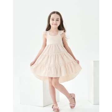 Hipea Toddler Baby Girl Dress Summer Ruffled Sleeveless Princess Dresses Baby Girls Summer Casual Li...