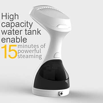 Garment Steamer, 1500W Travel Steamer with 300ml Detachable Water Tank, Fast 30s Heat-Up, Auto-Off, ...