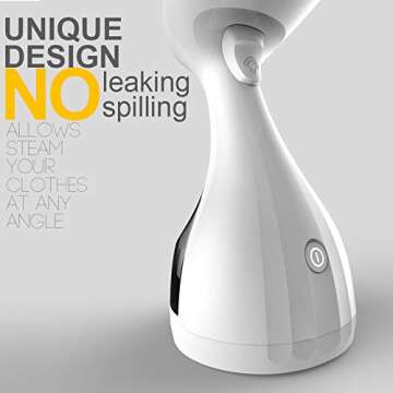 Garment Steamer, 1500W Travel Steamer with 300ml Detachable Water Tank, Fast 30s Heat-Up, Auto-Off, Handheld Steamer for Wrinkle Removal on Clothes, Garments, and Fabrics (White)