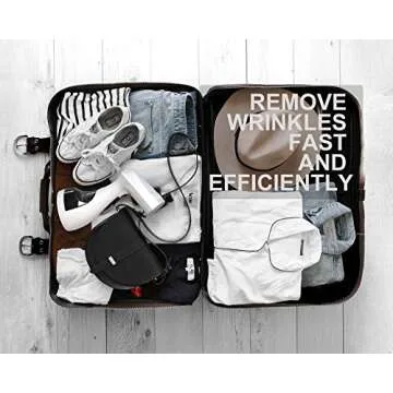 Garment Steamer, 1500W Travel Steamer with 300ml Detachable Water Tank, Fast 30s Heat-Up, Auto-Off, Handheld Steamer for Wrinkle Removal on Clothes, Garments, and Fabrics (White)