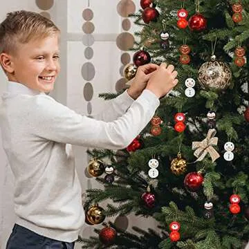 Junkin 100 Christmas Wooden Beads for Craft Projects