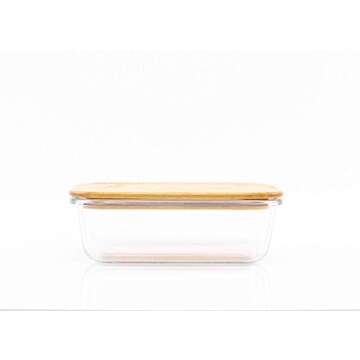 🌎Bamboo & Glass Food Storage Containers, Eco-Conscious, Waterproof, Air Tight Seal, Oven-, Microwave-, Dishwasher-, Freezer-Safe, Heat Resistant, Durable, Meal Prep, Set of 5, 10 Pieces