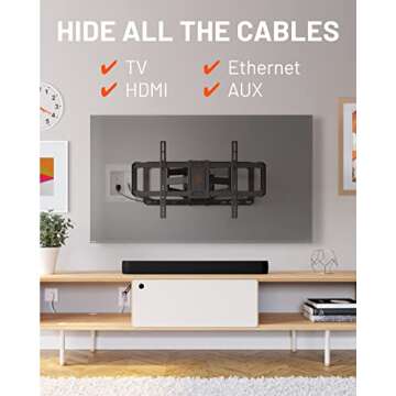 ECHOGEAR TV Cord Hider for Wall Mounted TV - Dual Outlet in Wall Cable Management Kit for Power Cabl...