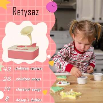 Retysaz Kids Phonograph 96 Story Cards Early Learning Toy
