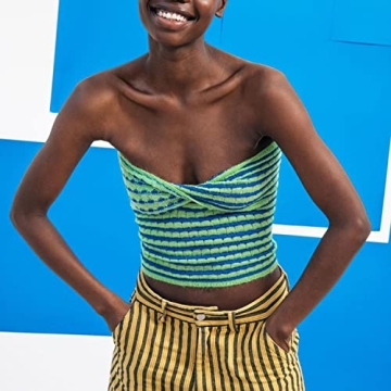 MISSACTIVER Women’s Striped Crisscross Crop Top