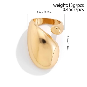 Rrdaily Chunky Gold Stacking Rings - Dainty Yet Durable