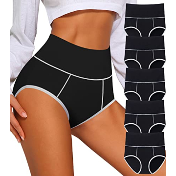 Annenmy Plus Size High Waisted Underwear for Women – Tummy Control Briefs