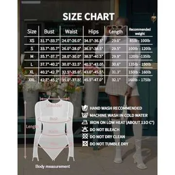MANGOPOP Long Sleeve Double Lined Bodysuit for Women
