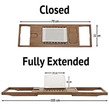 Luxury Bamboo Bathtub Caddy with Wine Glass Holder
