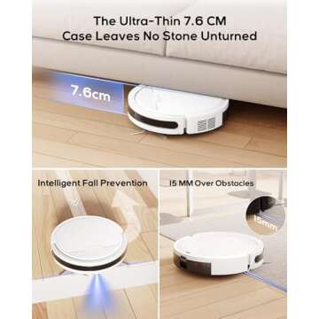 Dyrabitick V3 Robot Vacuum and Mop, 3 in 1 Combo Cleaner for Home with Pet Hair and Hard Floor, 5000Pa Suction, 120 Mins Run Time,Self-Charging,Super Thin Body & Large Dust Box,App + Alexa