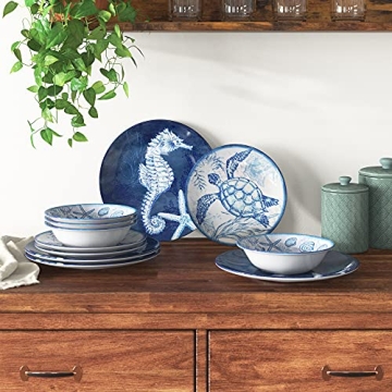 Certified International Oceanic 12-Piece Melamine Dinnerware Set
