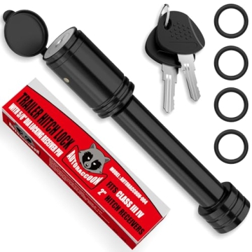 AUTORACCOON Trailer Hitch Lock - 5/8" Dia Locking Receiver Pin, Fits 2" Receiver Tubes, Class III & ...