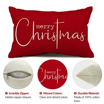 Allorry Merry Christmas Pillow Covers - Festive Home Decor